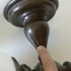Set of 4 Vintage Lamps Wooden Wall Sconces Rustic Hand-turned Lighting