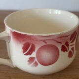 Set of 6 antique cups with fruits and birds from Badonviller.