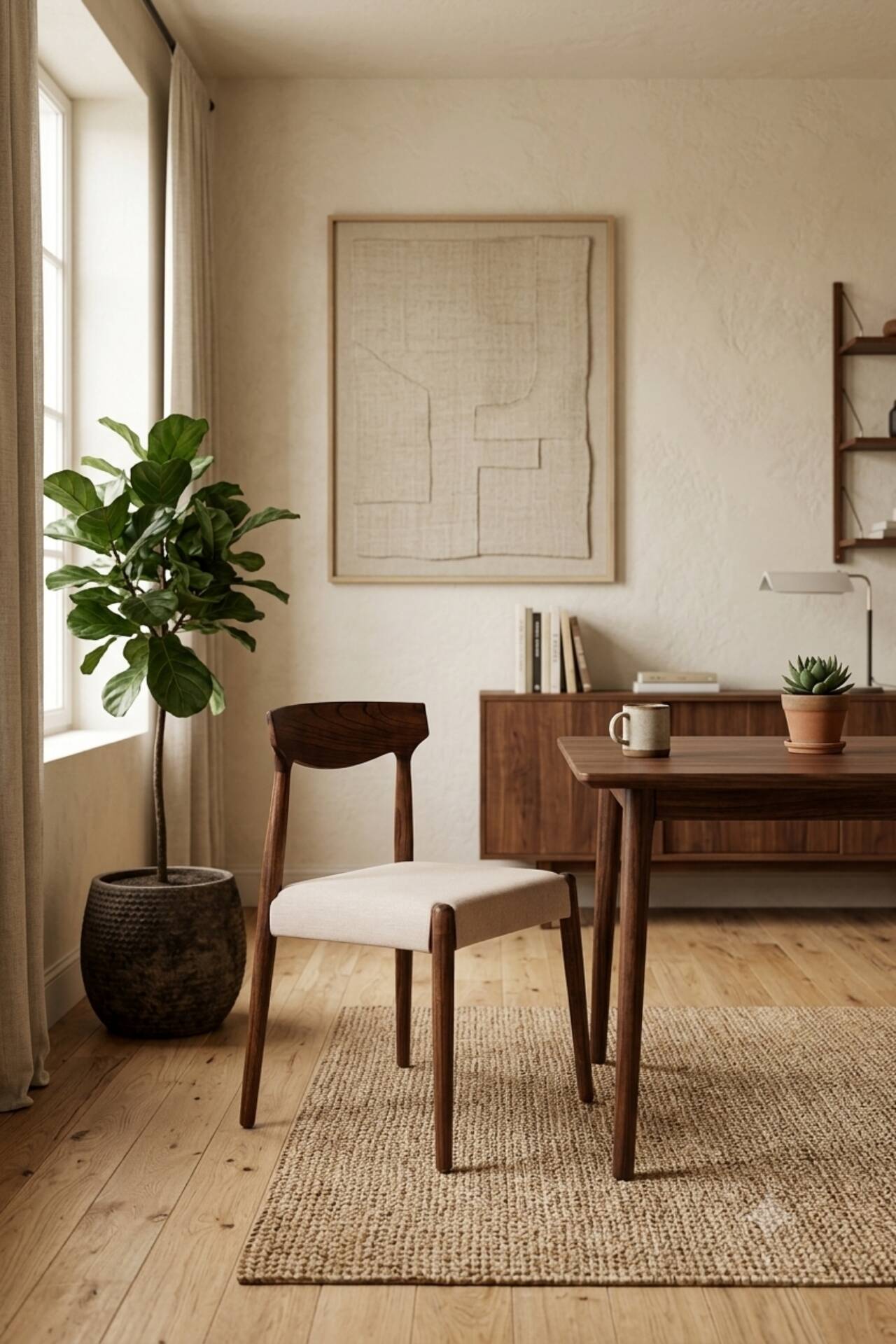 Set of two dining chairs in Scandinavian design.