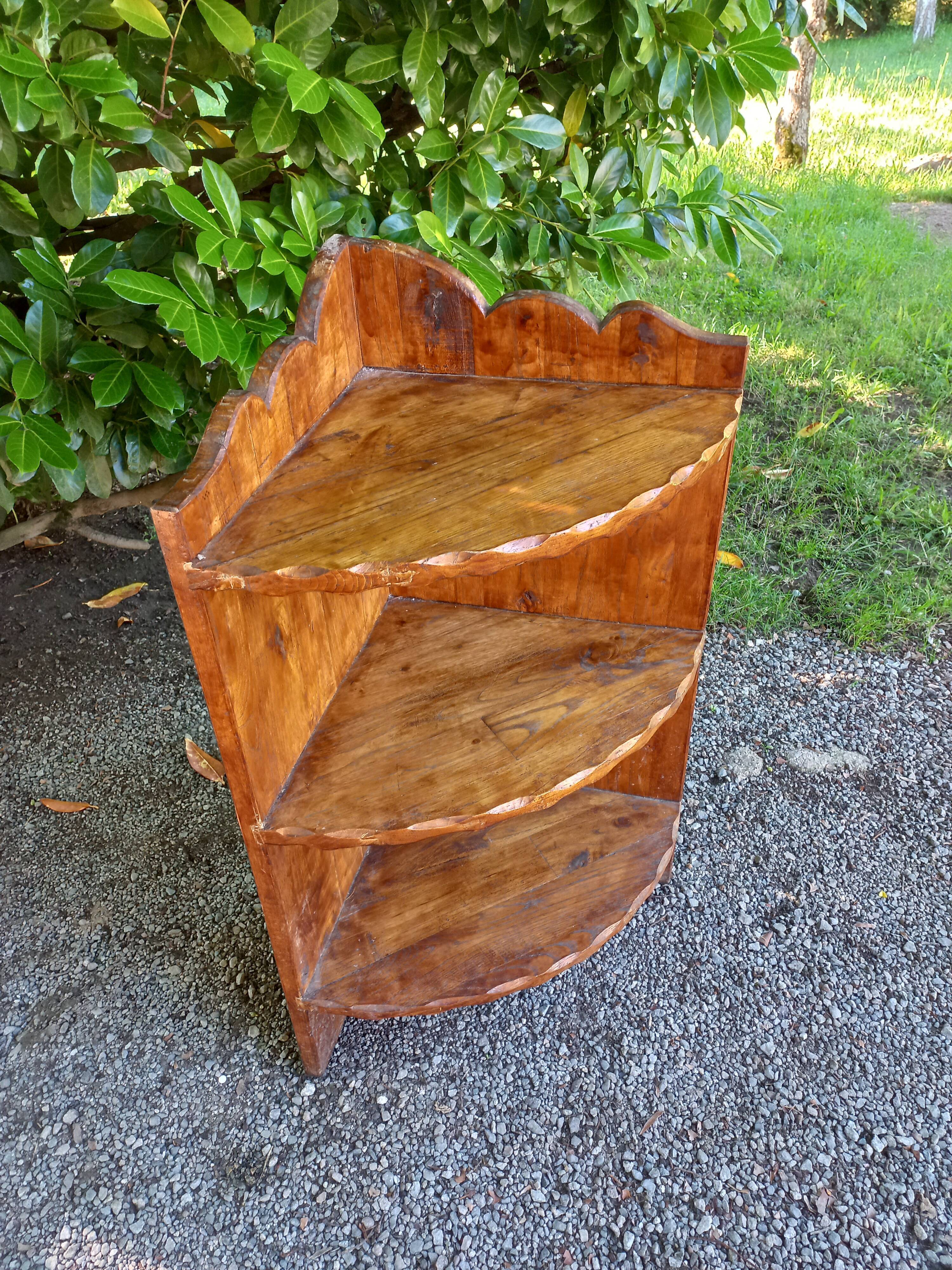 Brutalist oak corner unit from the 1960s.