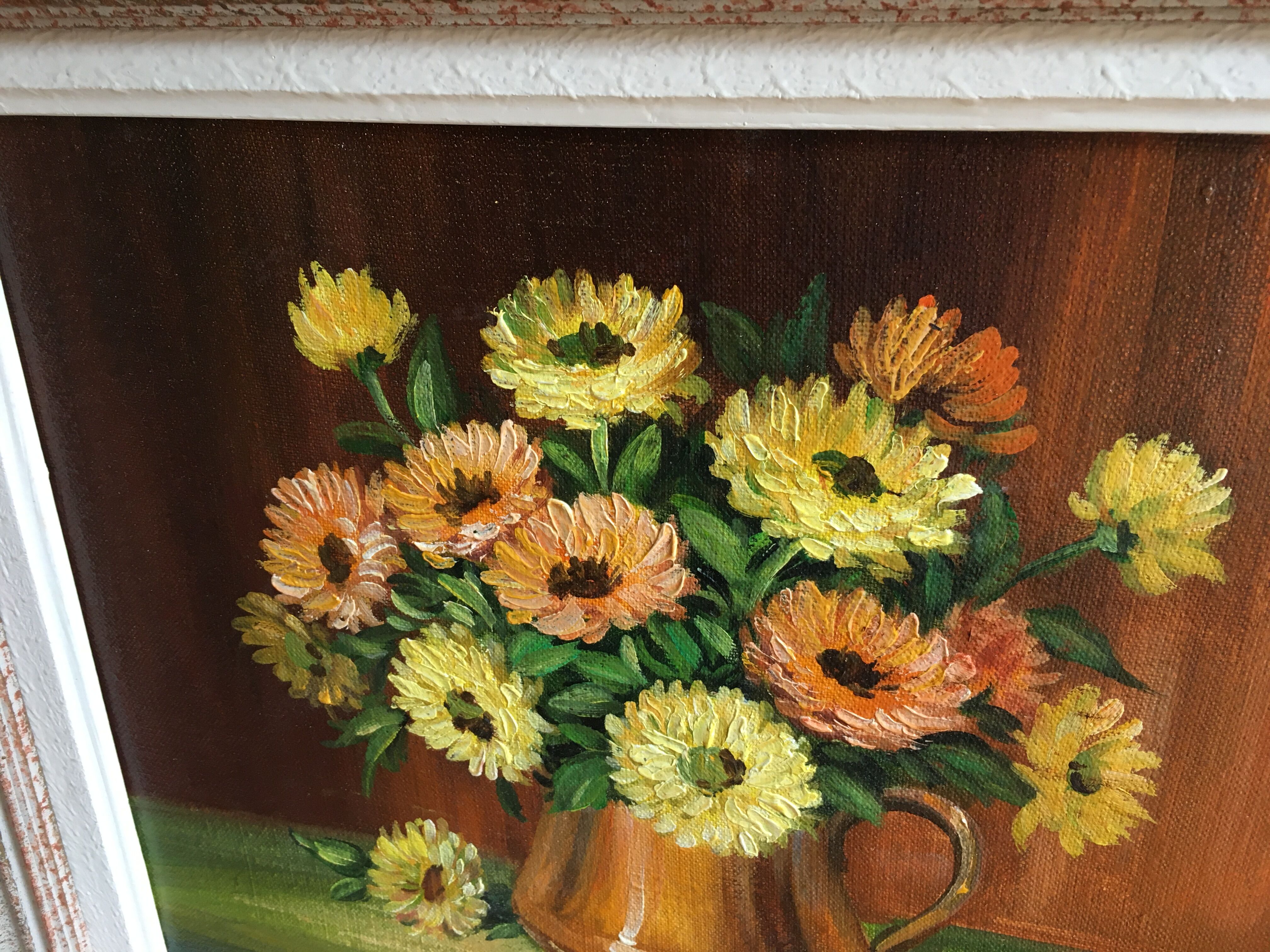 Painting bouquet of flowers by C Sargue