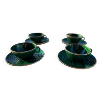 4 vintage Art Deco cups
