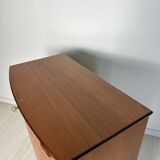 1960s Vintage Danish Bow-Front Teak Chest of Drawers