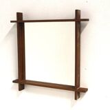 Miroir scandinave en teck, Suède, 1960, 36x36cm