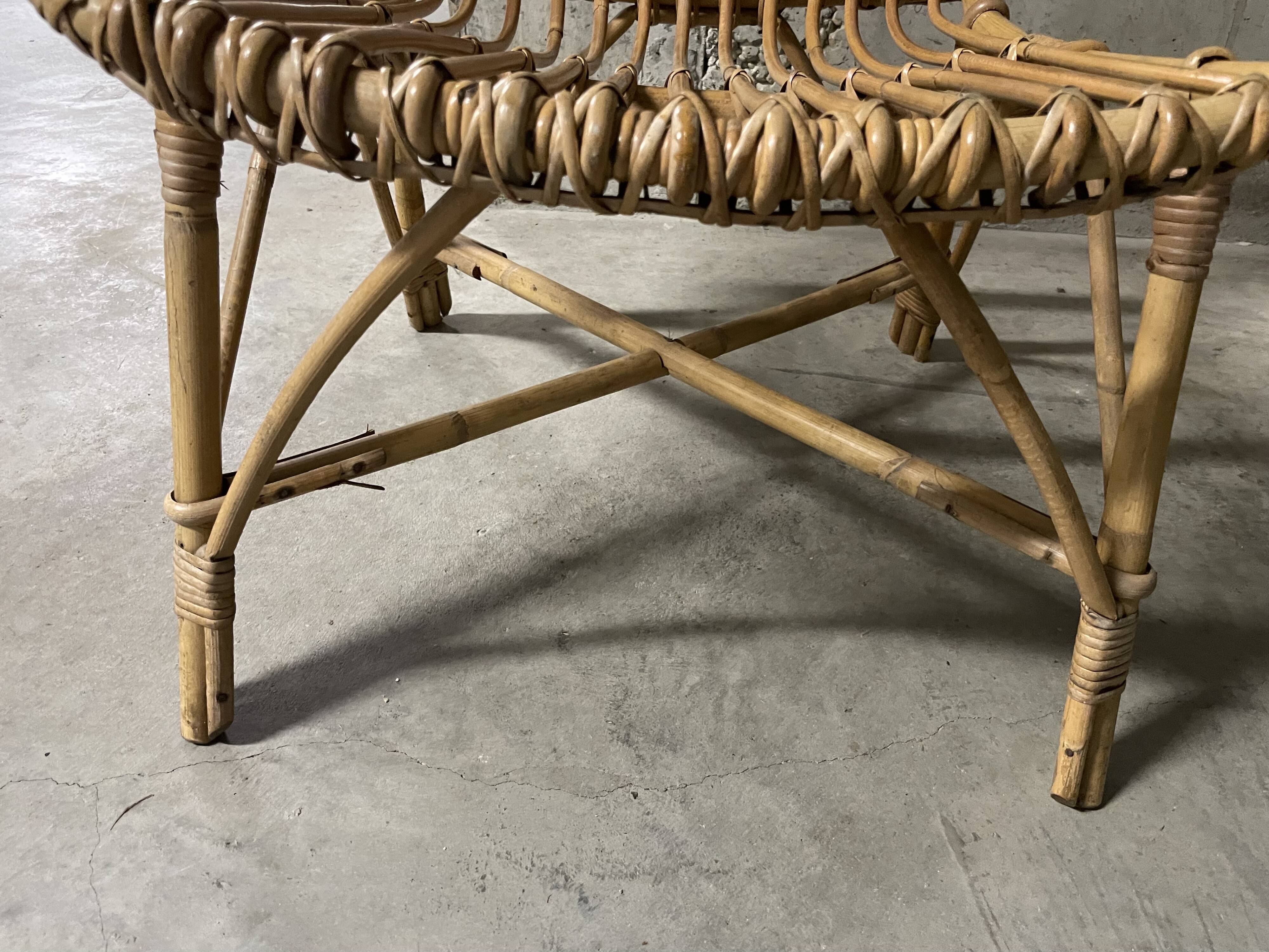 Pair of rattan armchairs