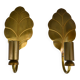 Pair of brass leaf wall lights from the 1970s.