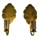 Pair of brass leaf wall lights from the 1970s.