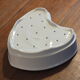 Old white porcelain heart mold (faisselle or Neufchatel)