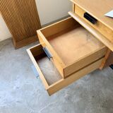 Modernist 50s oak metal desk