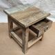 Small teak stool with 1 drawer