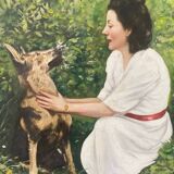 Portrait of a woman and her dog
