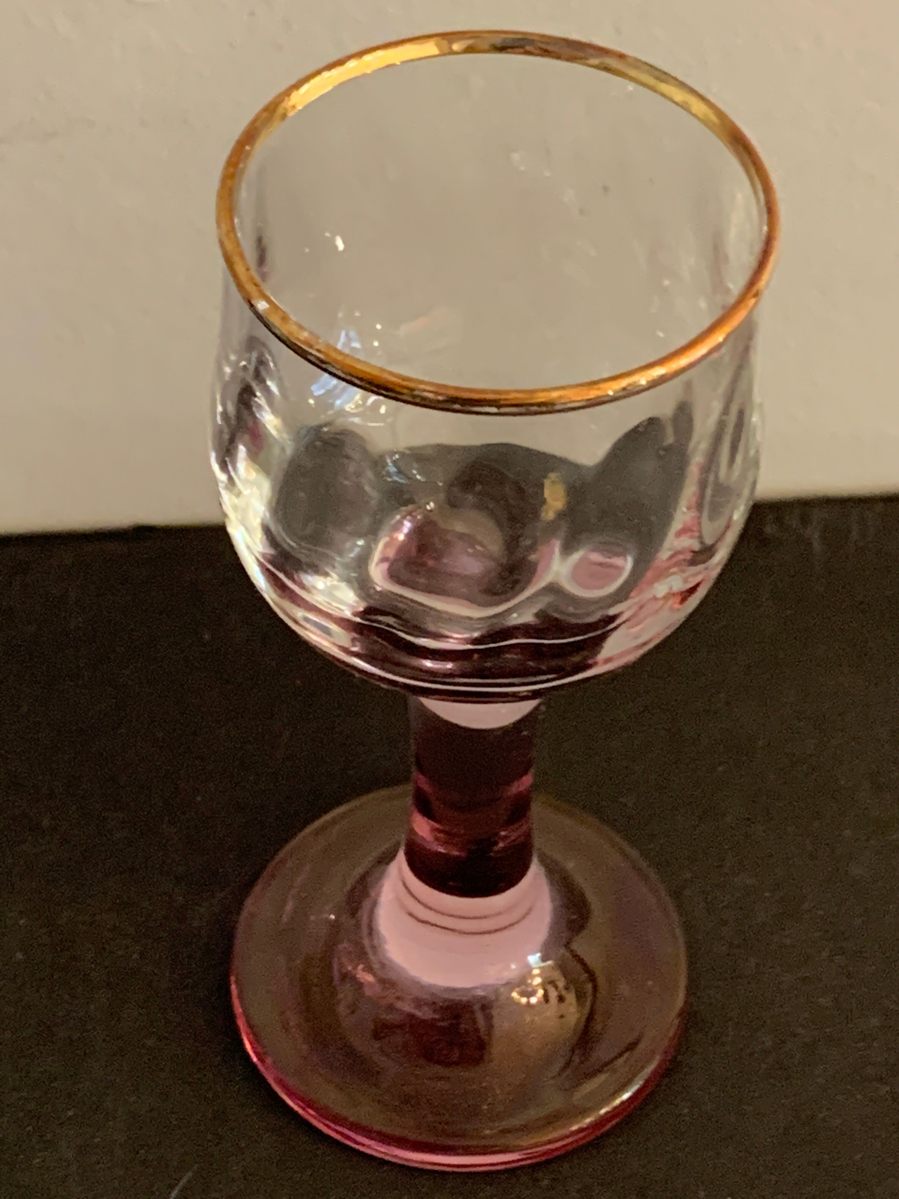 6 verres à digestif soufflés verrerie italienne Venise, Murano, A. Dal Borgo