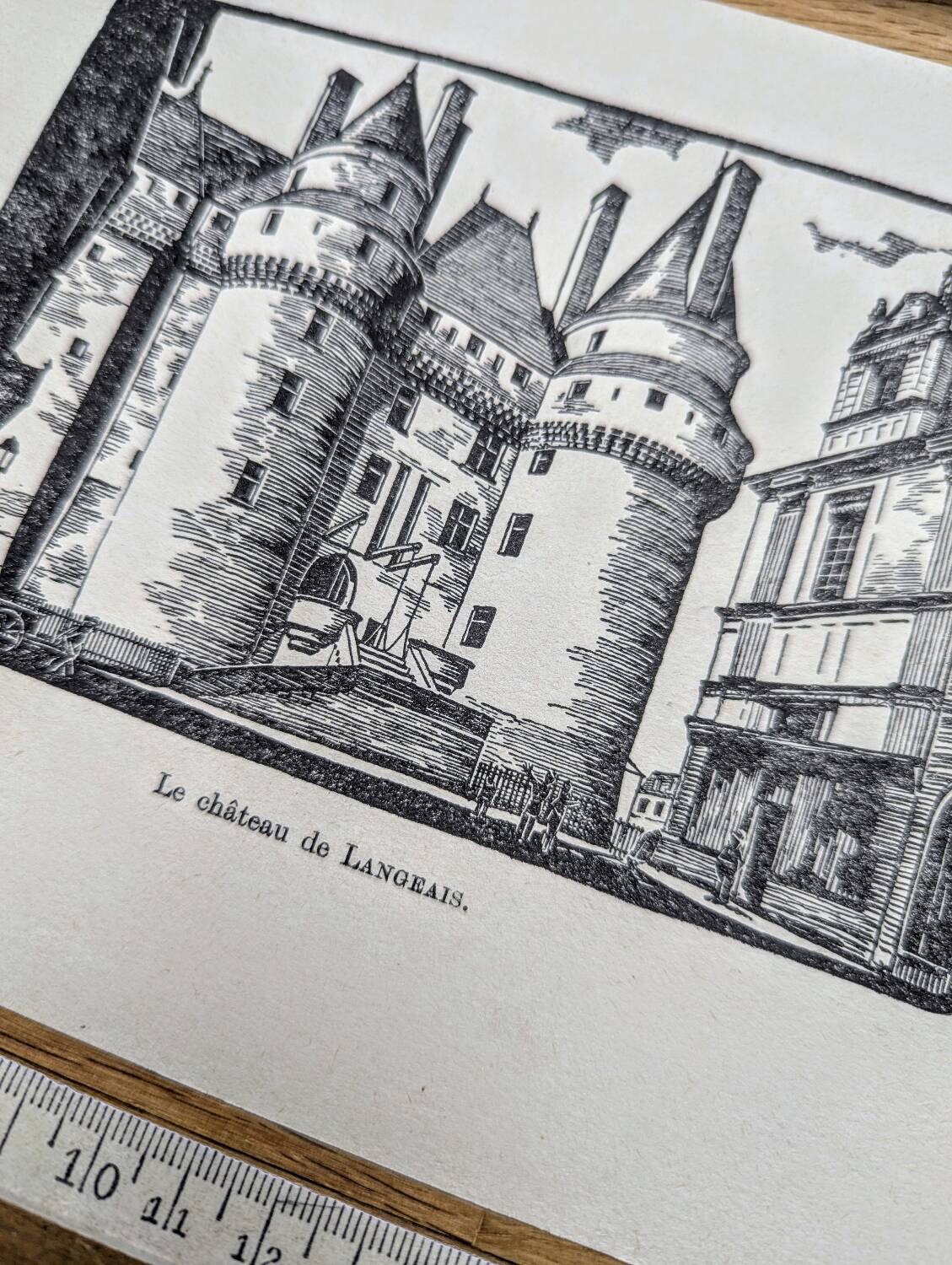 The Château de Langeais, printed in 1933, vintage engraving