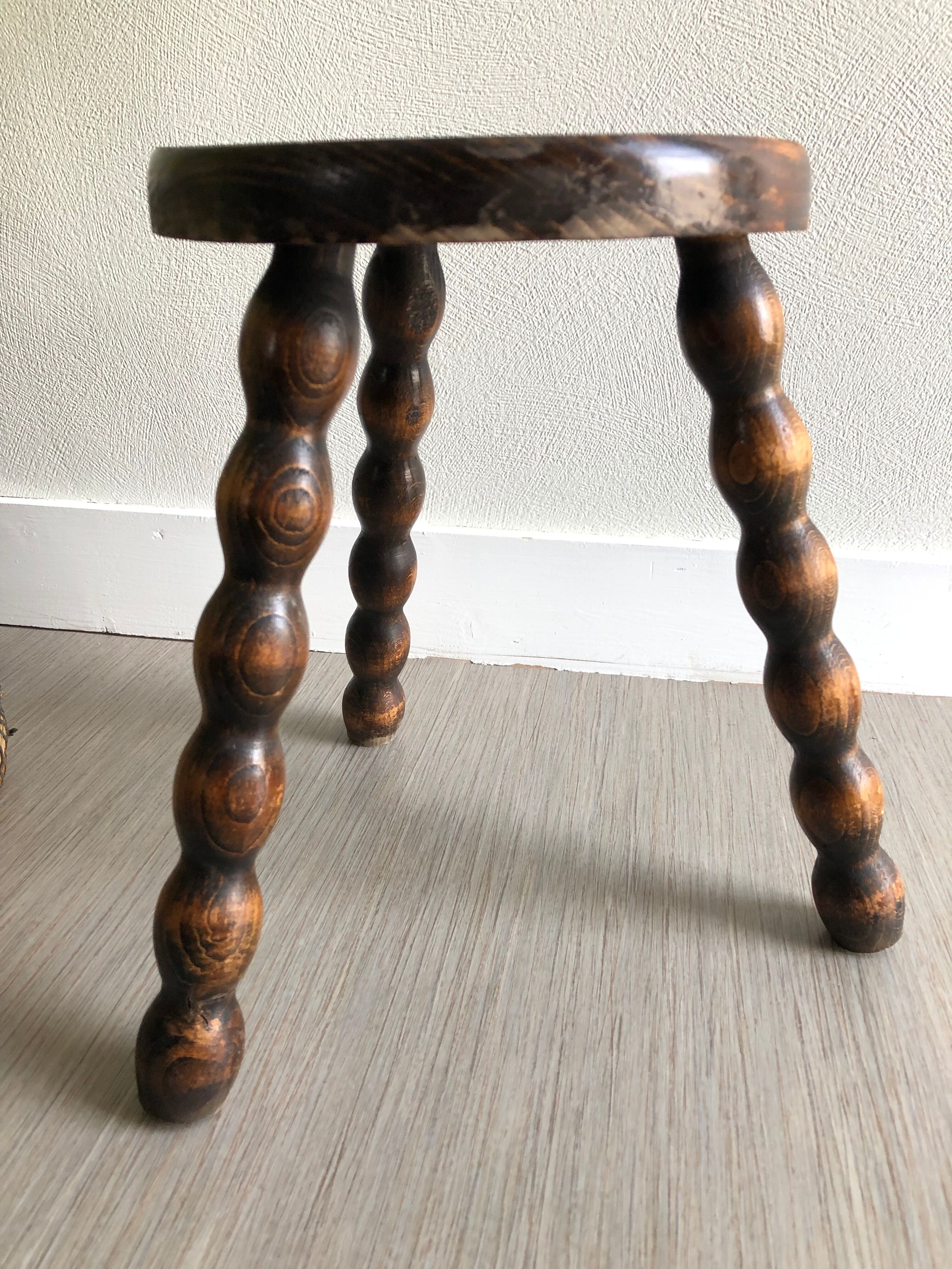 Wood tripod stool