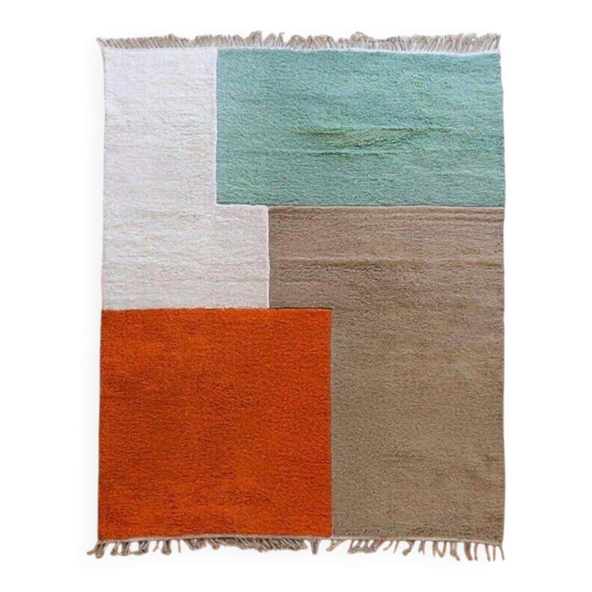 Handmade pure wool Moroccan rug from Oued Zam, size 155 x 245 cm.