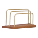 vintage wooden letter holder 3 brass brackets
