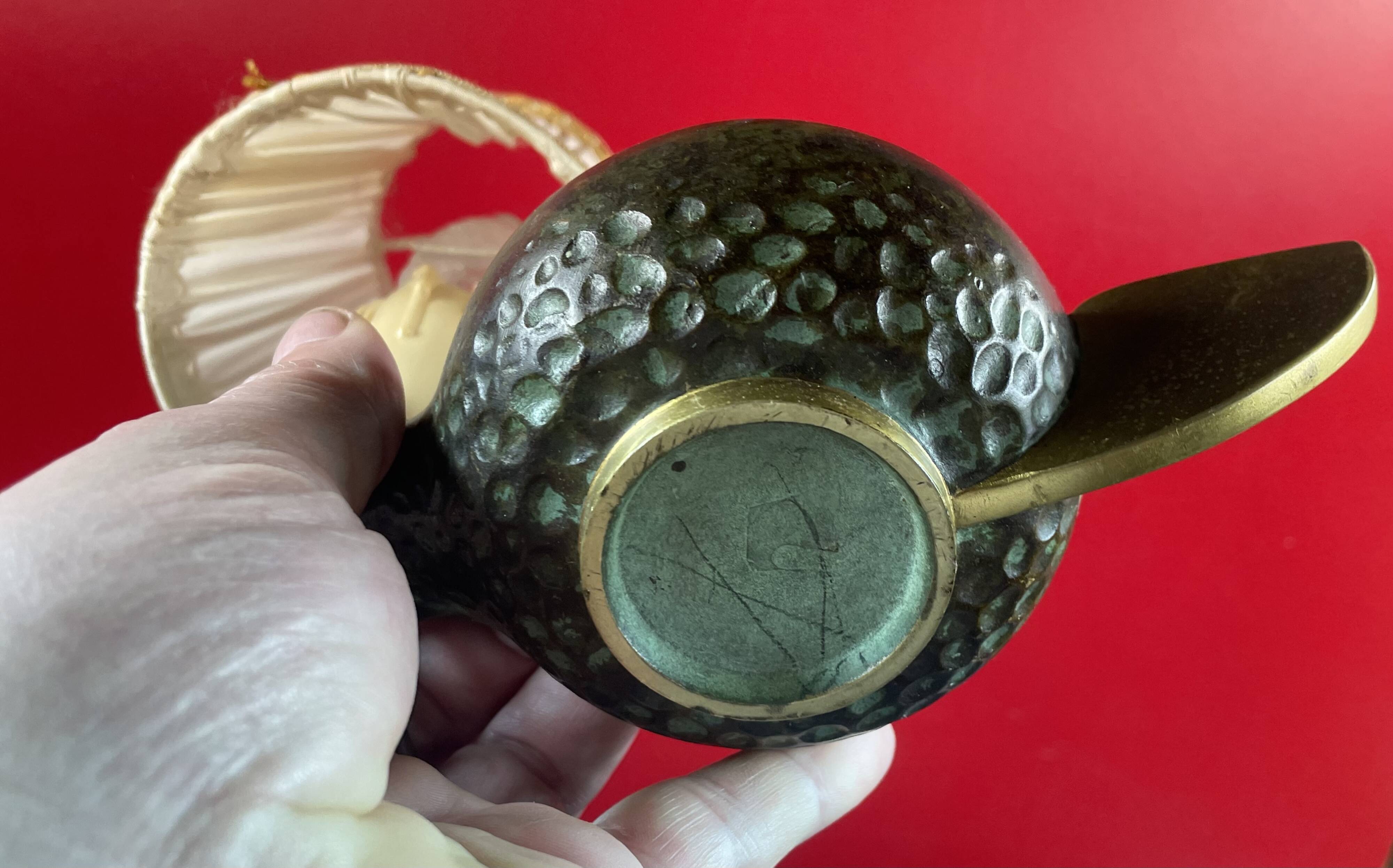 Old bronze candle holder lamp