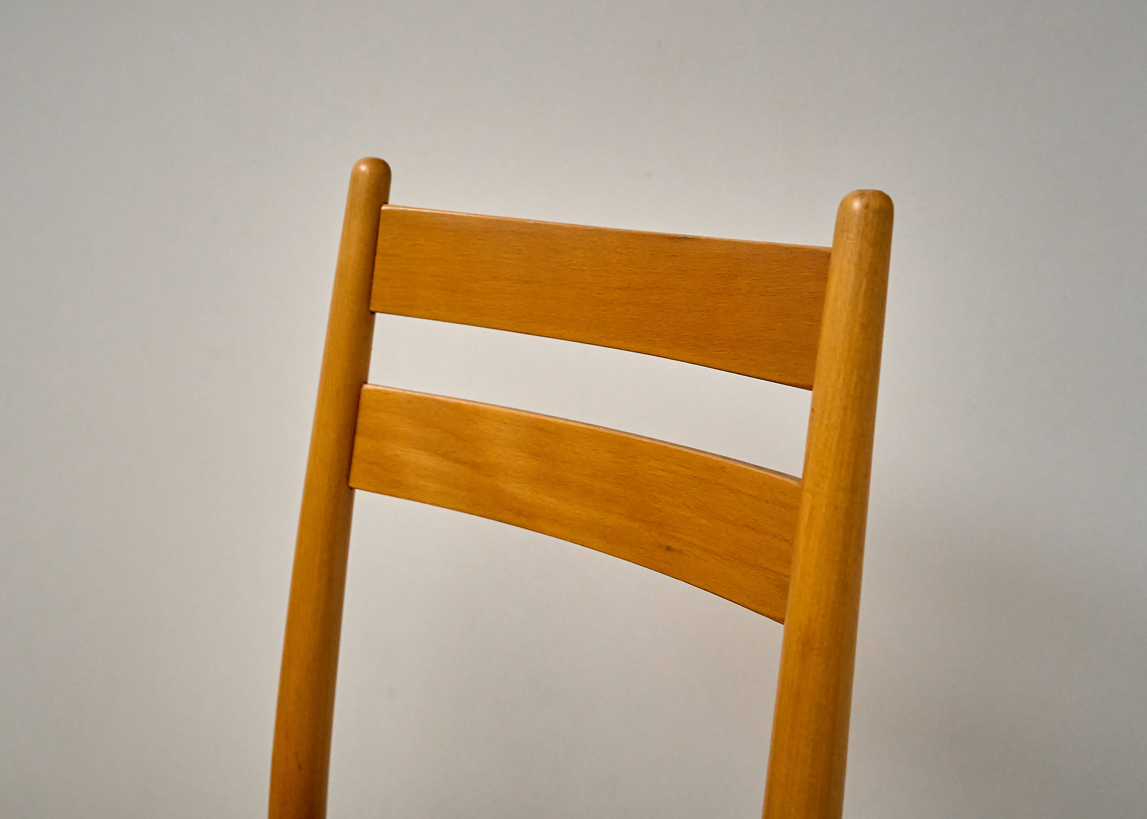 Vintage beech dining chairs - set of 4