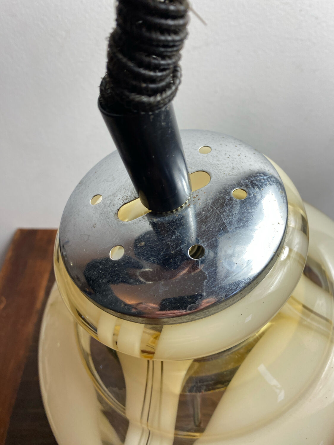 Glass pendant light, 1970s, Murano glass