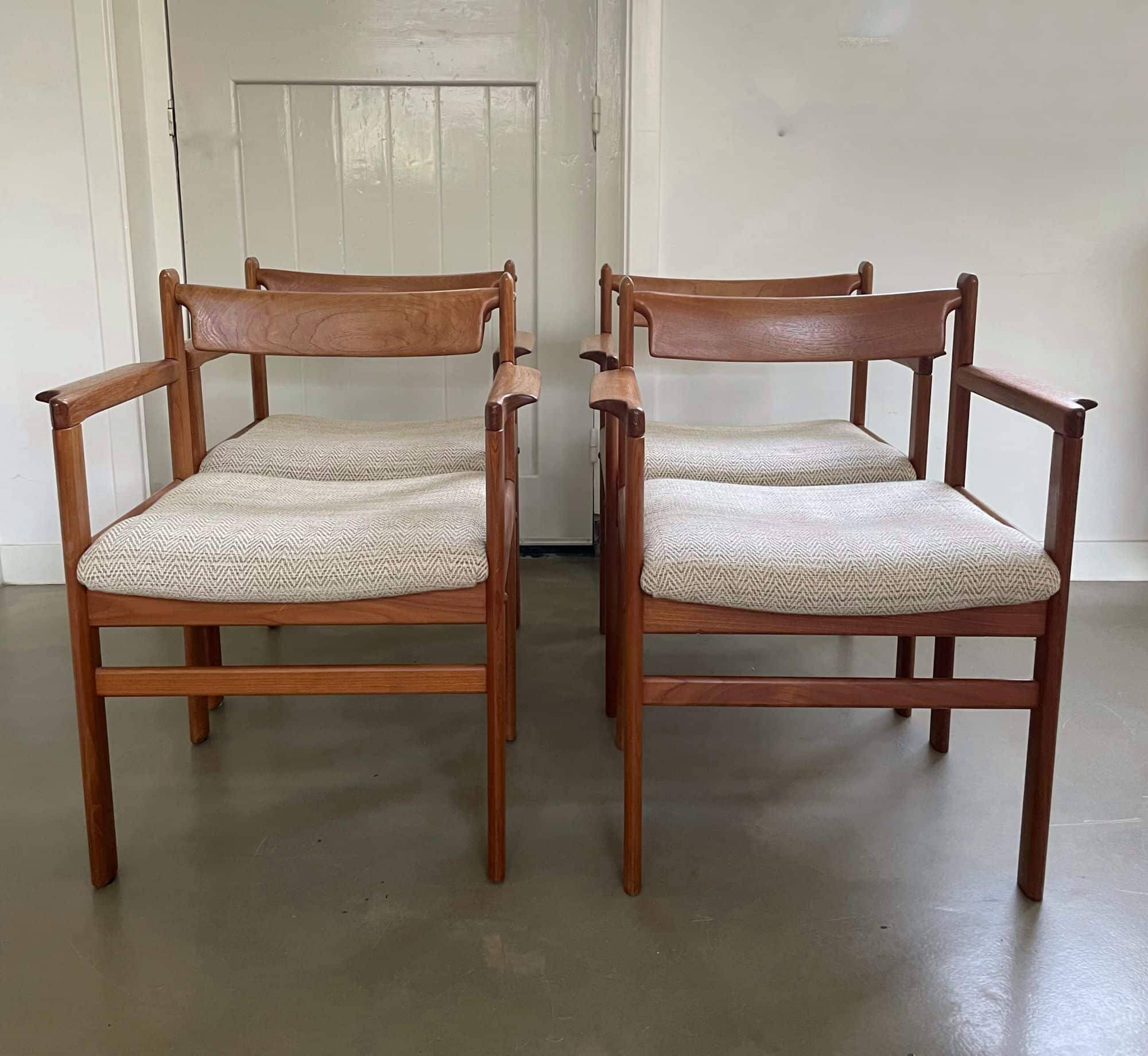 Set of wooden chairs, H.W. Klein for Bramin, Denmark, 1960s