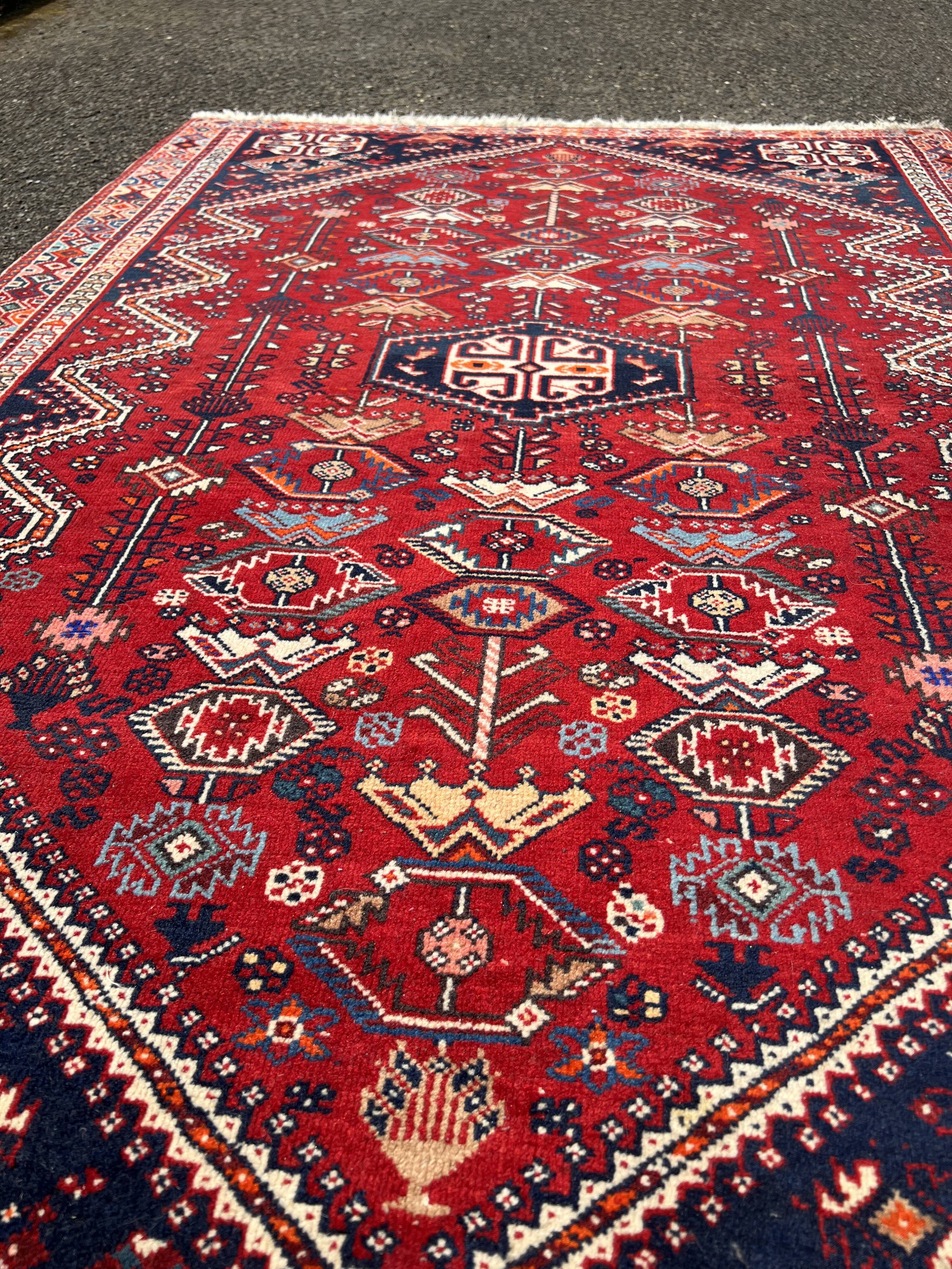 Red Persian wool carpet 158 x 110