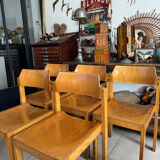 5 chaises empilables vintage — Rainer Schell  Schlapp Möbel 1960s