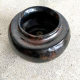 small round glazed ceramic vase