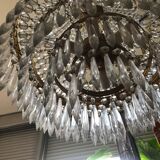 Crystal and brass chandelier