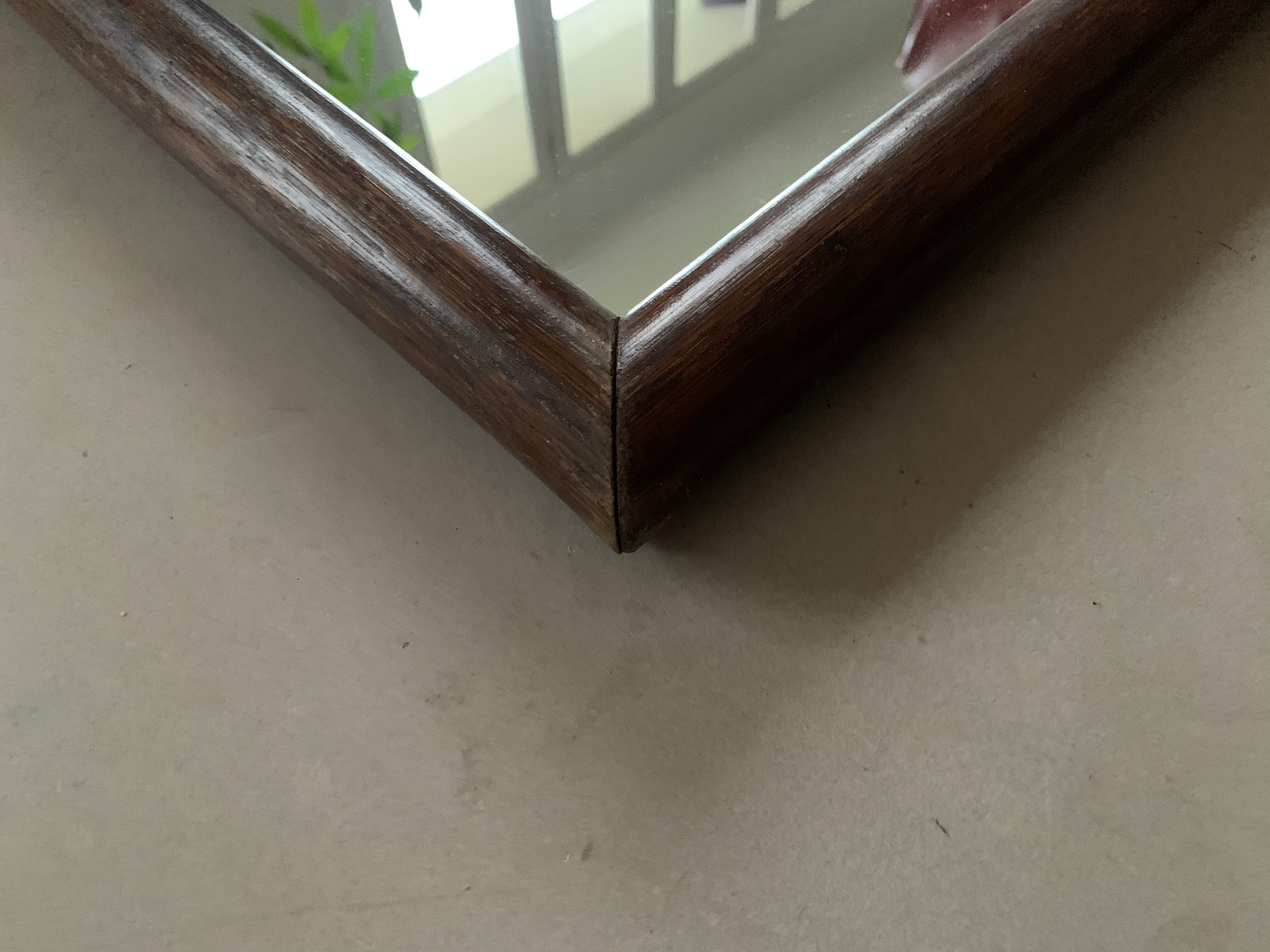 Miroir en bois ancien, 49x34 cm