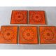 Vintage 5 Villeroy and Boch small tiles, 1960s-70s, orange flowers