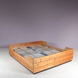 1970s pine wooden bed from Finland