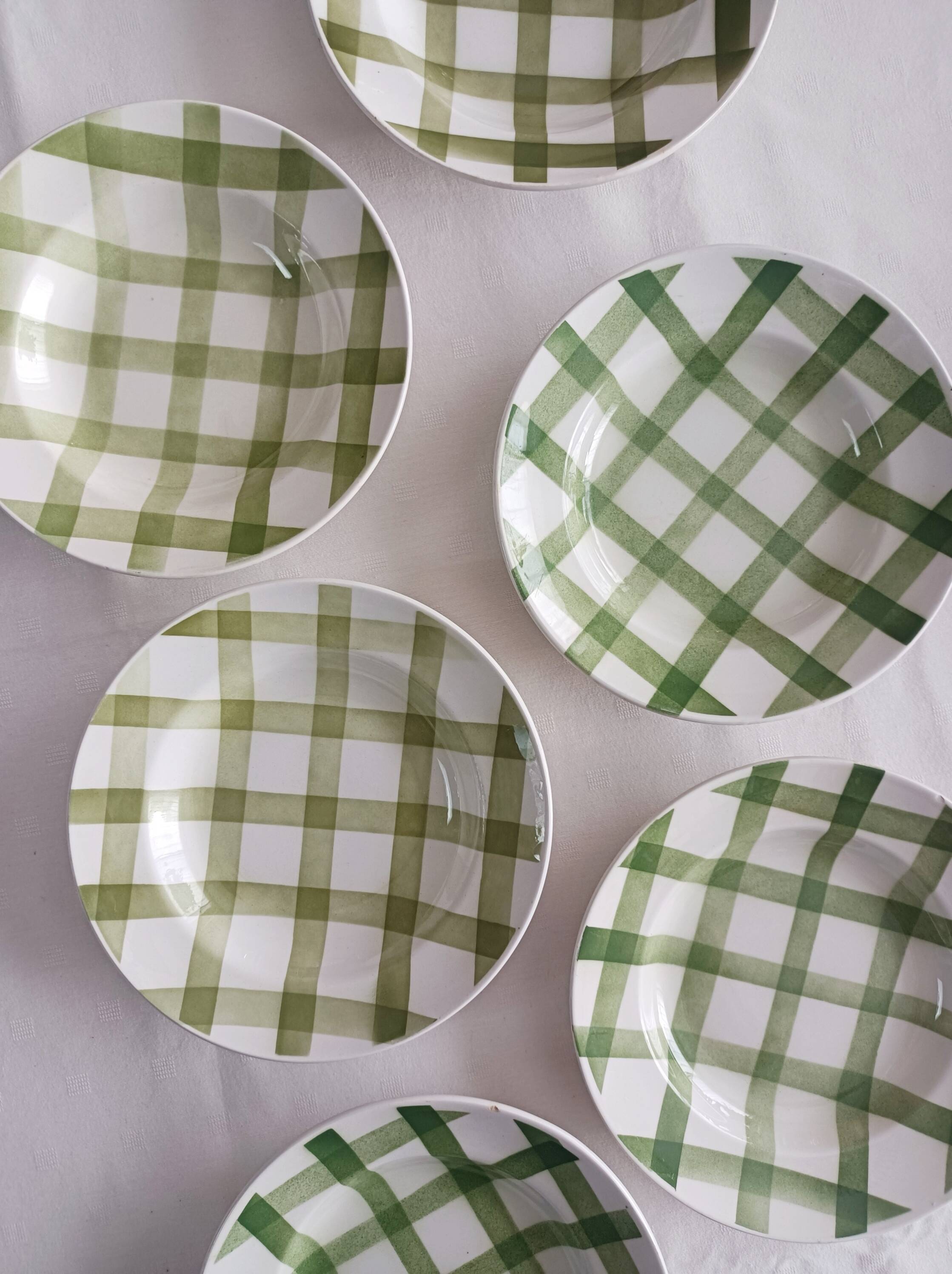 Set of 6 deep plates Moulin des Loups, Tablecloth