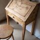 Secrétaire bureau vintage ancien bois massif