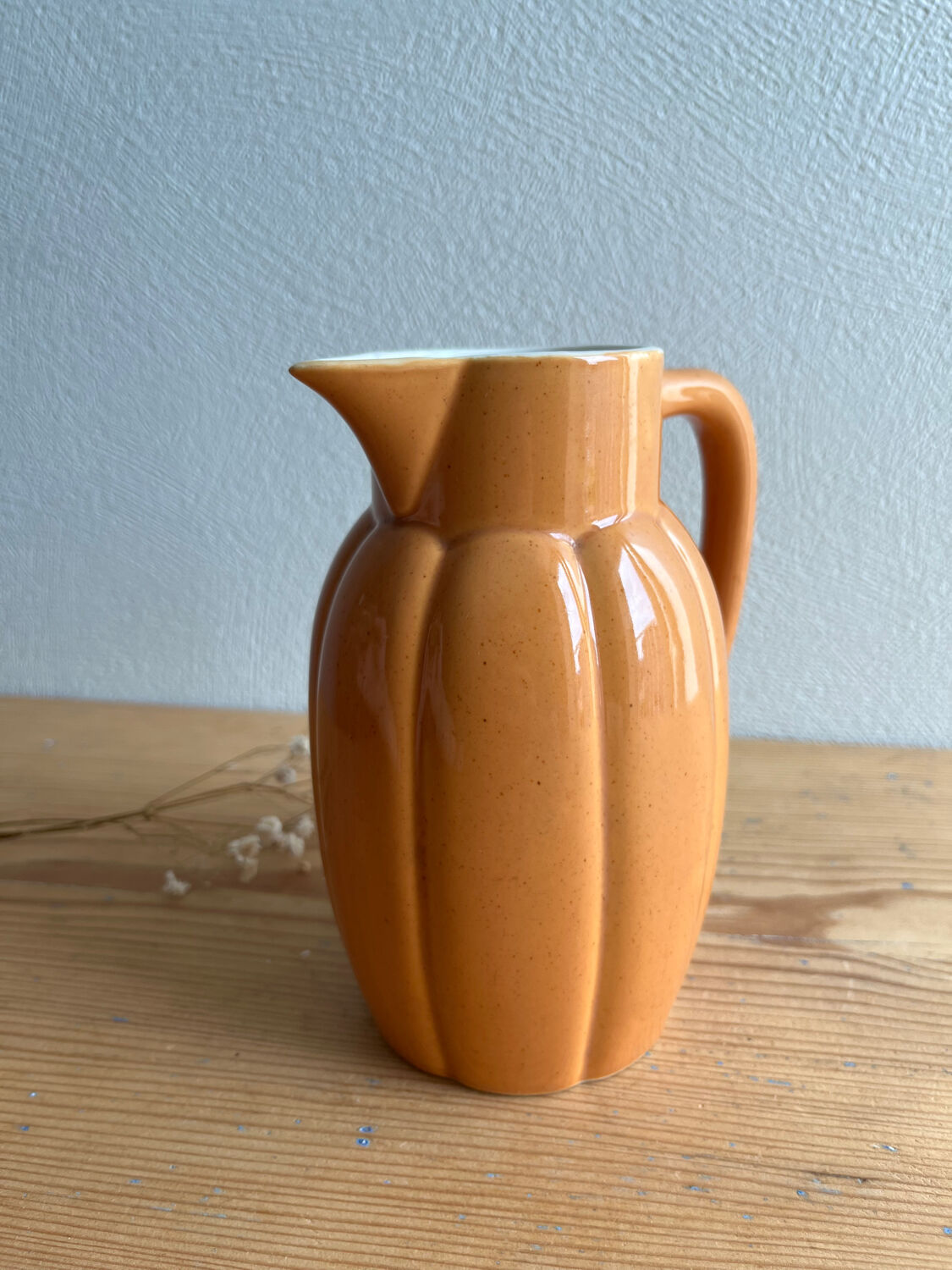 Teapot / jug / carafe / vintage earthenware pitcher in the style of Digoin Sarreguemines.