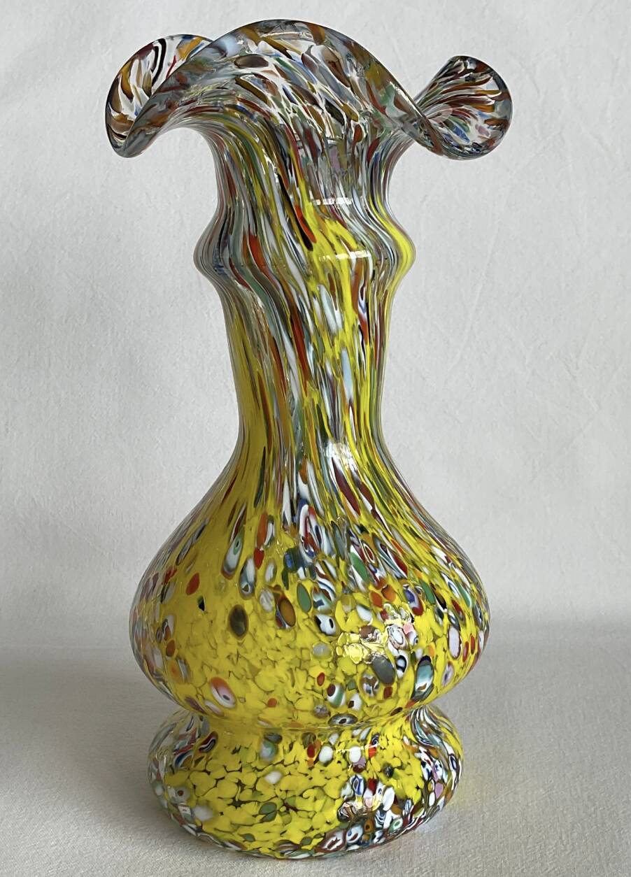 Vintage Murano Millefiori Glass Vase – Mouth Blown – Italy