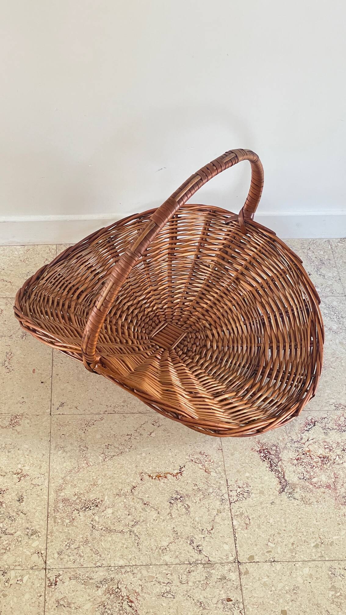 Vintage Rattan Log Basket