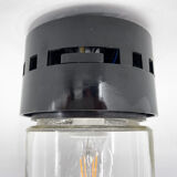 Vintage industrial bakelite & glass ceiling or wall light, Czechoslovakia, 1950's