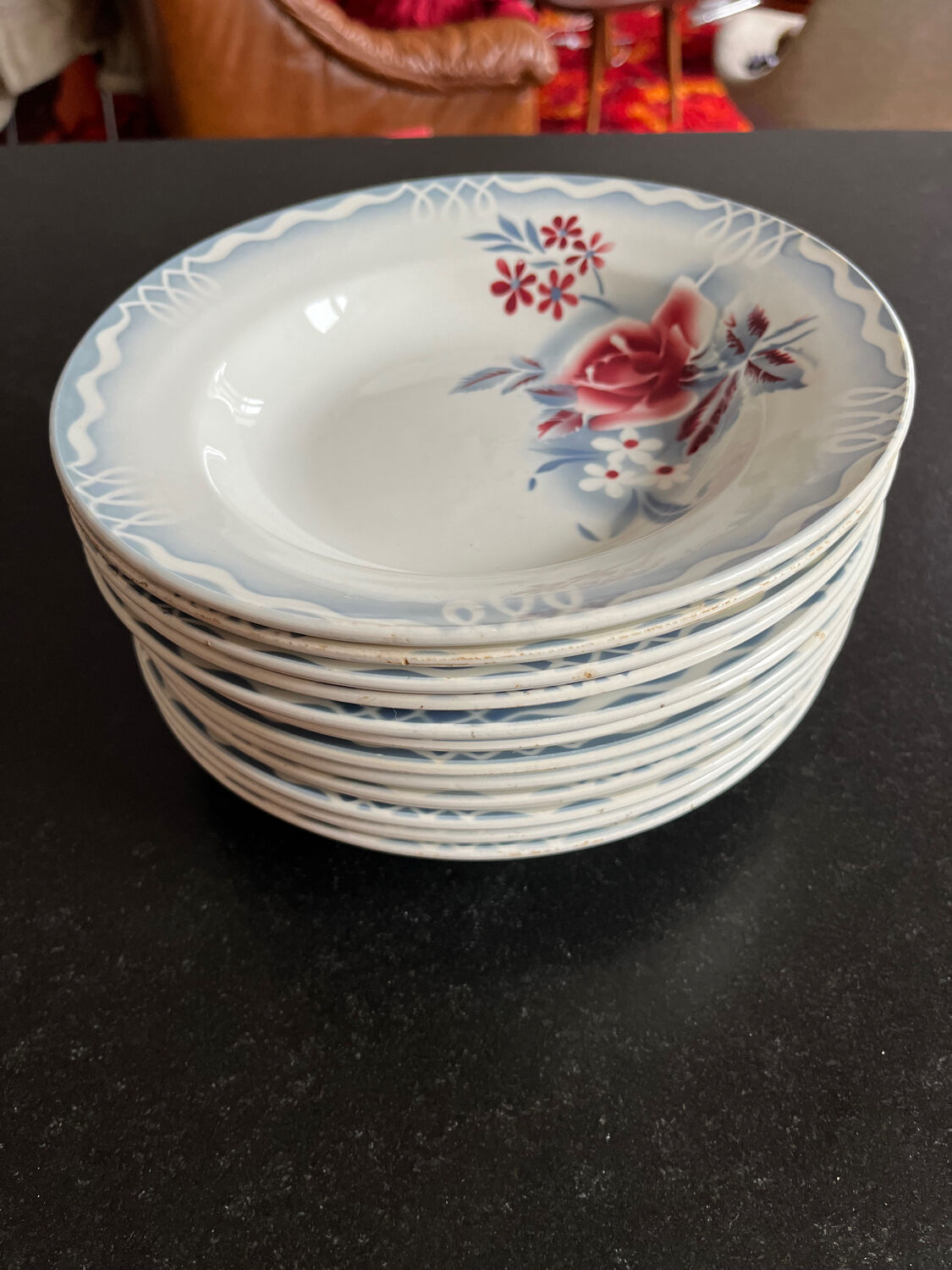 12 plates Digoin Sarreguemines Olga