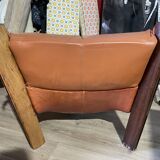 Percival lafer mp-211 sofa set with two armchairs and an ottoman in leather.