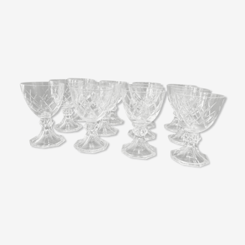 12 crystal glasses Val Saint Lambert model Yale