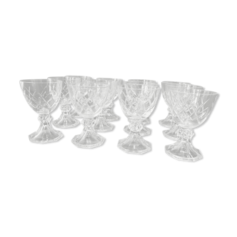 12 crystal glasses Val Saint Lambert model Yale