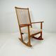 Mid-century rocking chair in pine and sheepskin by Yngve Ekström, Sweden.