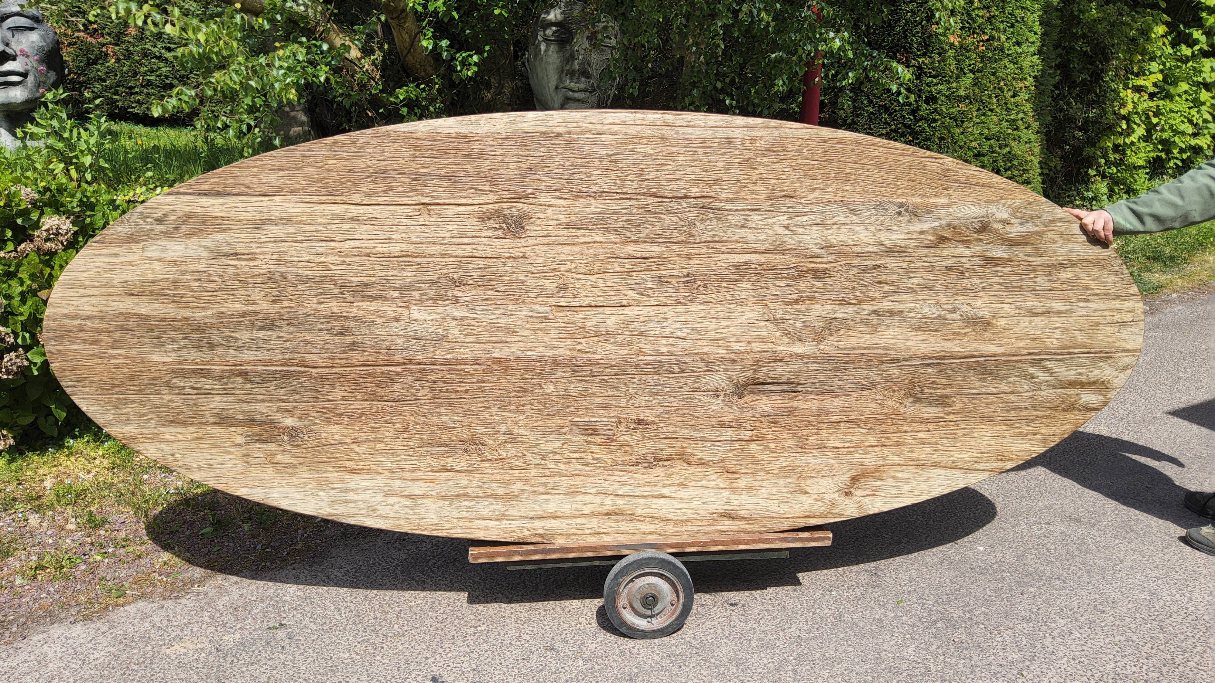 Industrial oval table