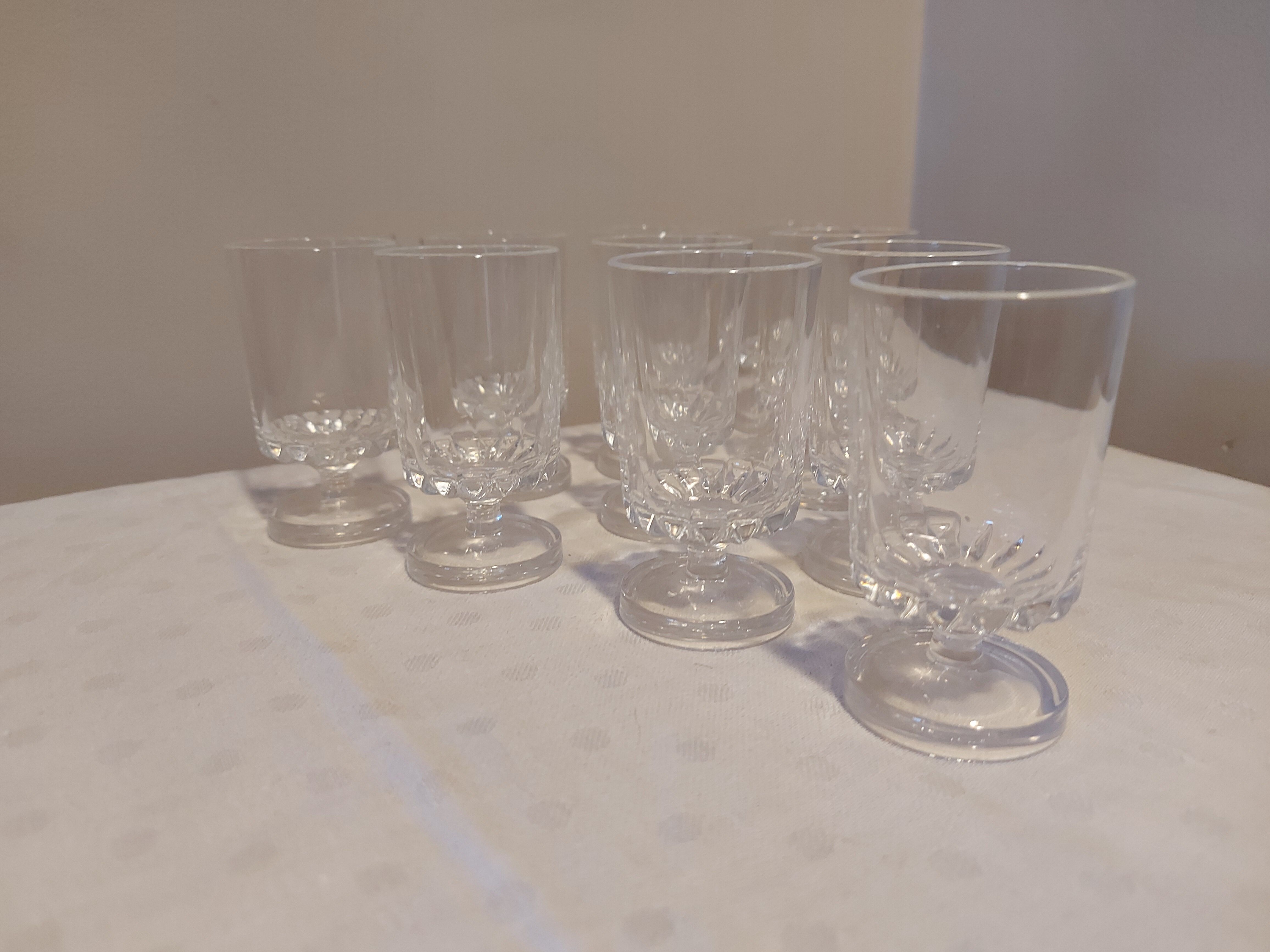 10 crystal liqueur glasses