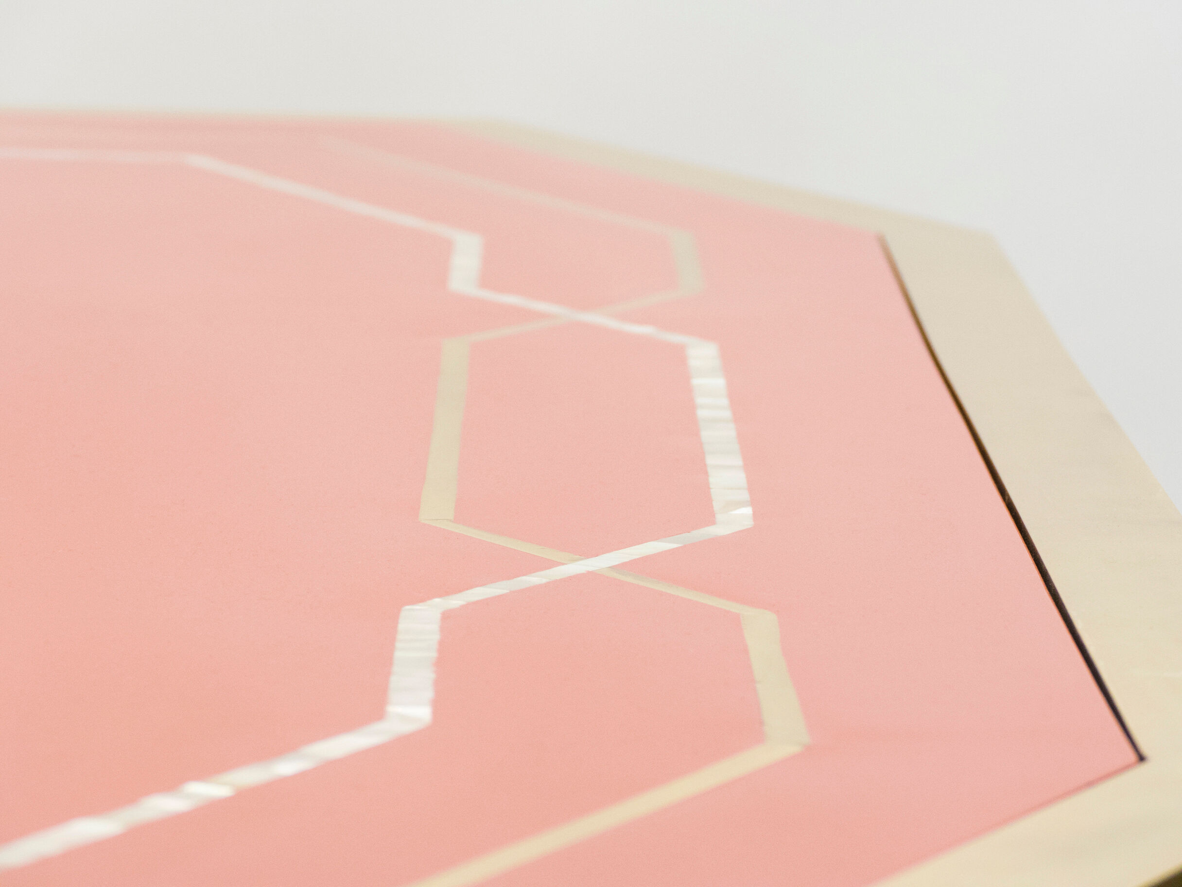 Red brass lacquered table  1970