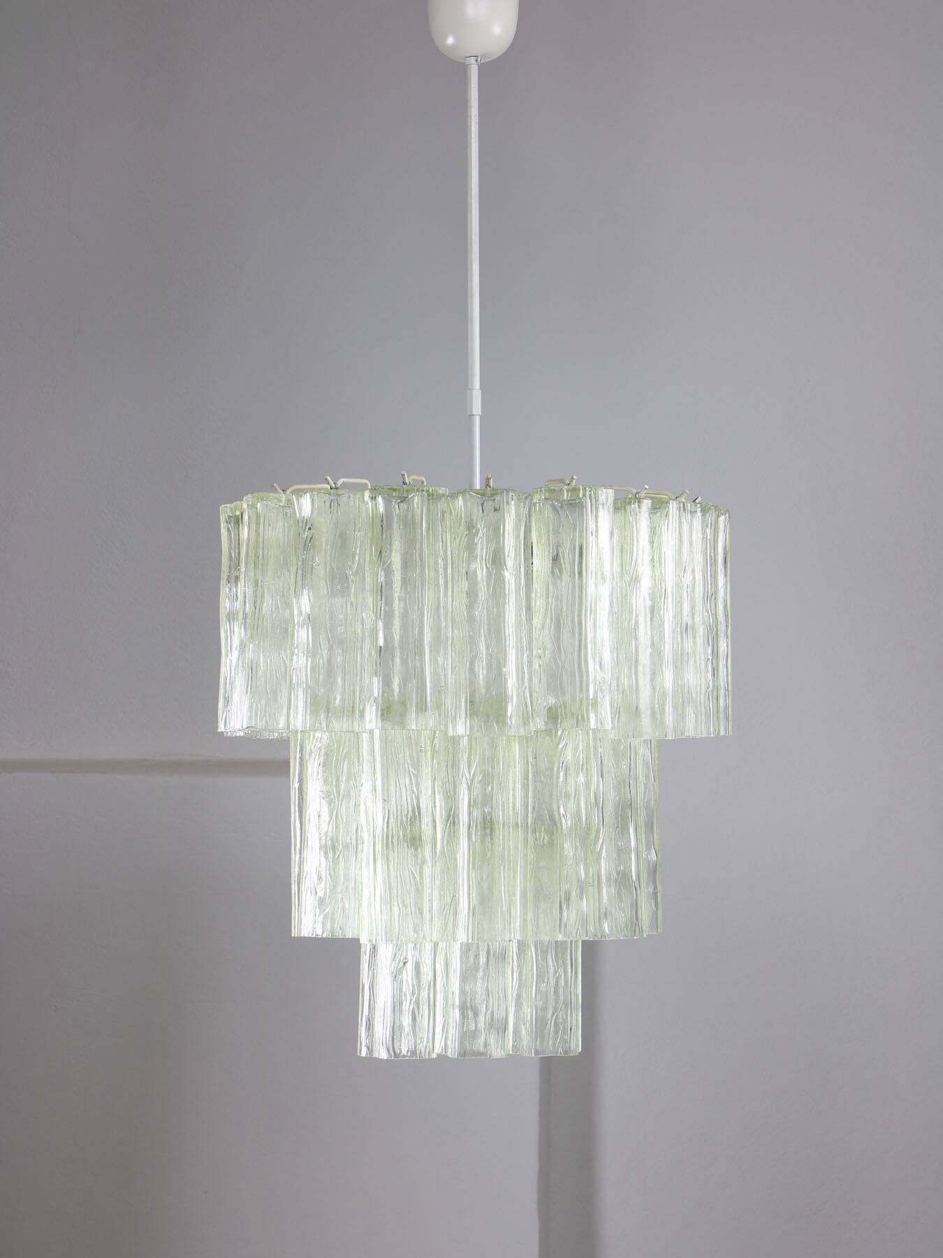Large Mid-century Italian Glass Cascade Chandelier