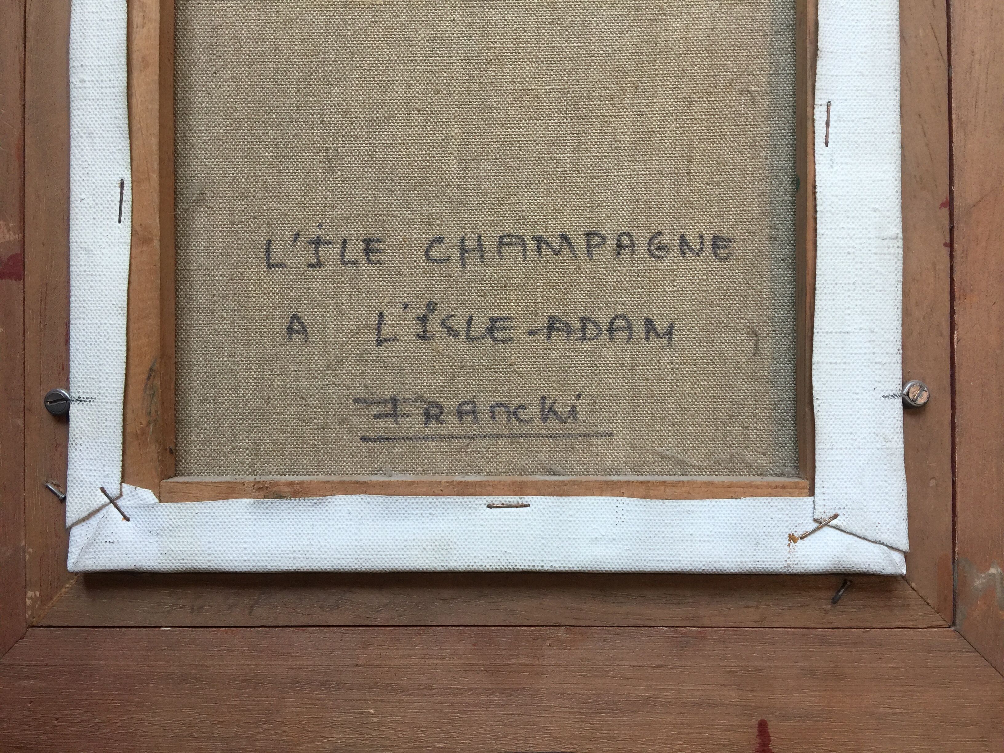 Oil sut canvas "Champagne Island on The Isle-Adam" by FRANCKI