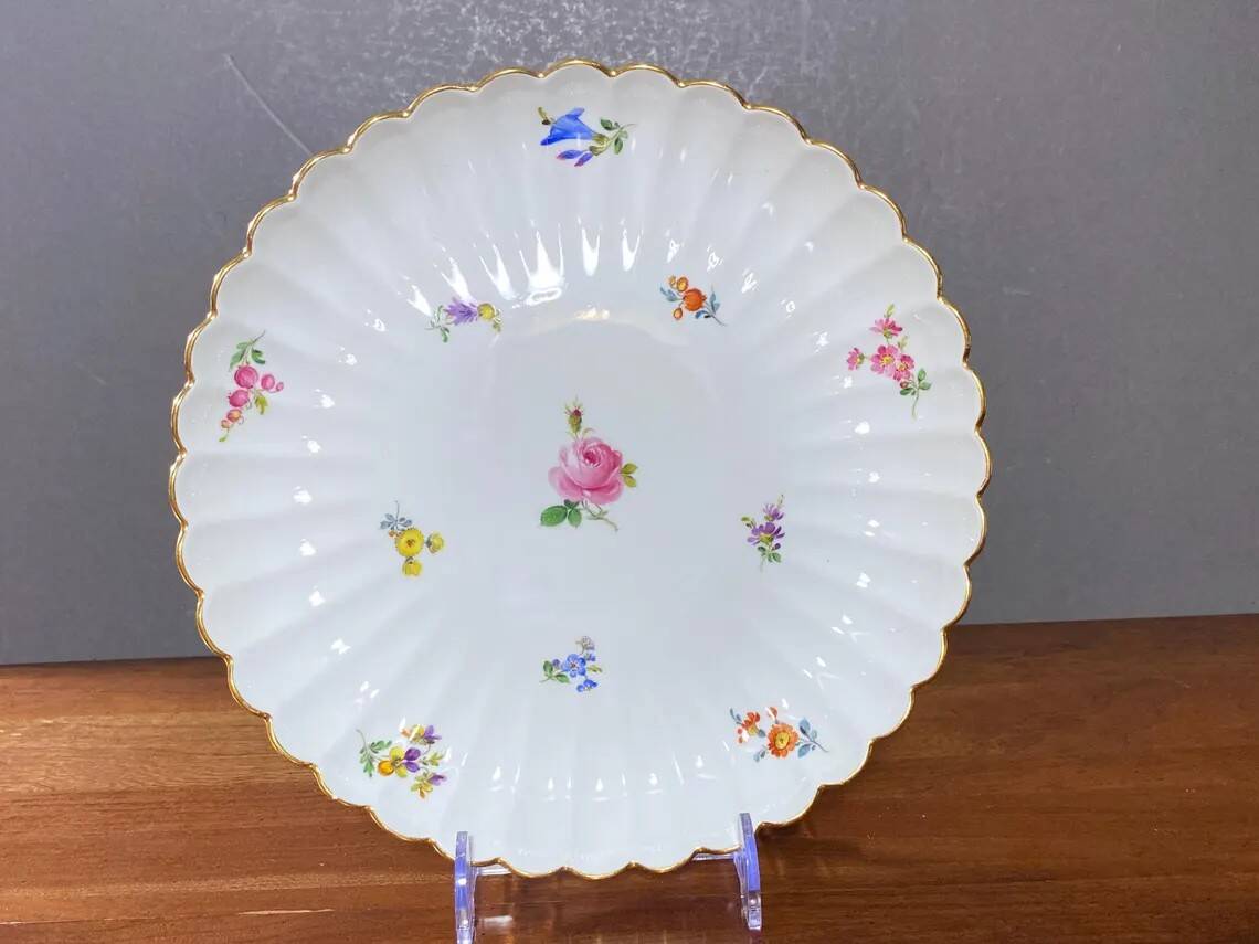 Meissen porseleinen thee- en koffieservies 'Scattered Flowers': 40-delige s