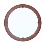 Curved plywood round mirror, 1960s