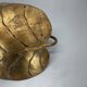Golden metal "monstera" leaf wall light sconce, france, 1970s